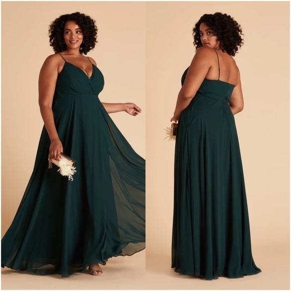BIRDY GREY Kaia Chiffon Dress In Emerald - Picture 1 of 7